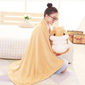 Іграшка-подушка Хом'як з пледом 3 в 1 світло-коричневий