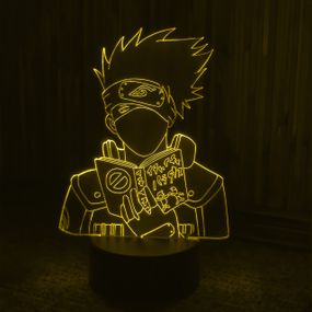 Акриловый светильник-ночник Какаши Хатаке 2 желтый tty-n000453
