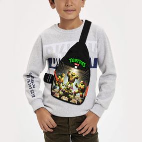 Сумка через плече дитяча Черепашки-ніндзя 29х17 см сумка слінг для хлопчика (02281)