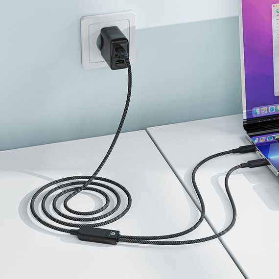 Дата кабель Acefast C5-11 USB-C to 2xUSB-C 100W (1.2m) Black | Зображення 4