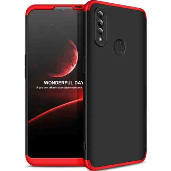 Чохол GKK 360 градусів для Oppo A31 колір Чорно-Червоний