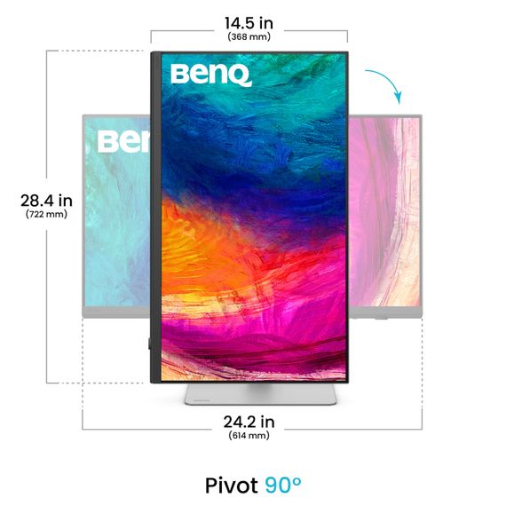TFT 27" BenQ PD2730S, IPS, 5K, HDMI, DP, USB-C, USB-hub, HAS, Pivot, кол., білий | Зображення 3