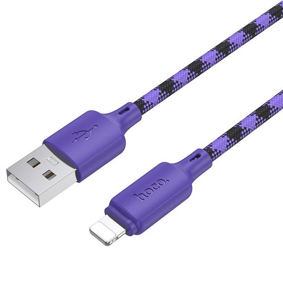 Дата кабель Hoco X116 Meridian USB to Lightning 2.4A (1m) Gradient Purple Mix | Зображення 3