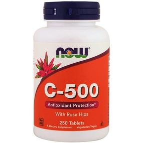 Витамин C NOW Foods C-500 With Rose Hips 250 Tabs NOW-00672