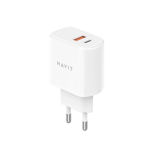 Зарядний пристрій HAVІT UCP019 20W USB-A+USB-C Whіte