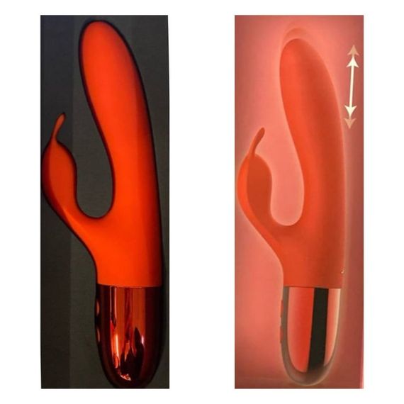 Вибратор кролик Every Night Toys с отростком для стимуляции клитора, красный sexstyle | Зображення 1