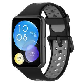 Силиконовый ремешок Primolux Perfor Classic для смарт-часов Huawei Watch Fit 2 - Black&Grey