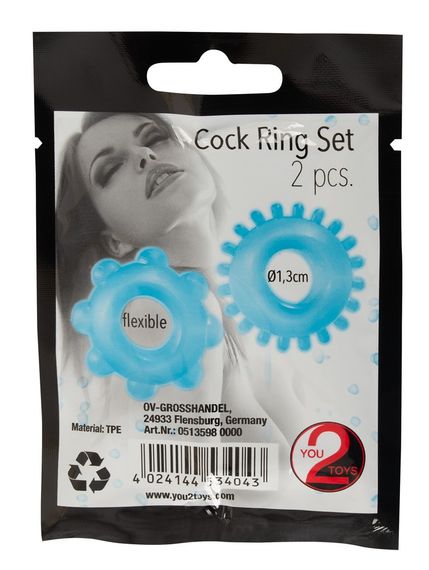 Ерекційні кільця Cock ring set 2 pcs. sexstyle | Зображення 8