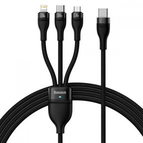 Кабель Baseus Flash Series 2 One-for-three Fast Charging Type-C (Micro USB+Lightning+Type-C) 100W
