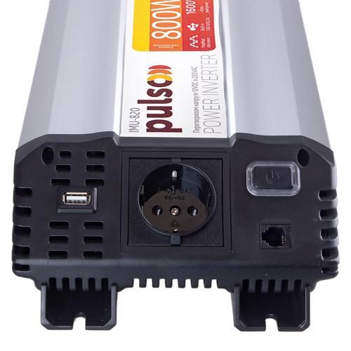 Перетворювач напруги PULSO/IMU-820/12V-220V/800W/USB-5VDC2.0A/мод.хвиля/клеми | Зображення 2