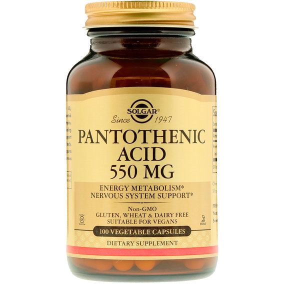Пантотенова кислота Solgar Pantothenic Acid 550 mg 100 Veg Caps
