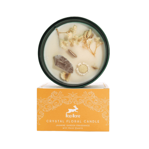 Свічка соєва з камінням та квітами  Лев 330г Hop Hare 5056368334726