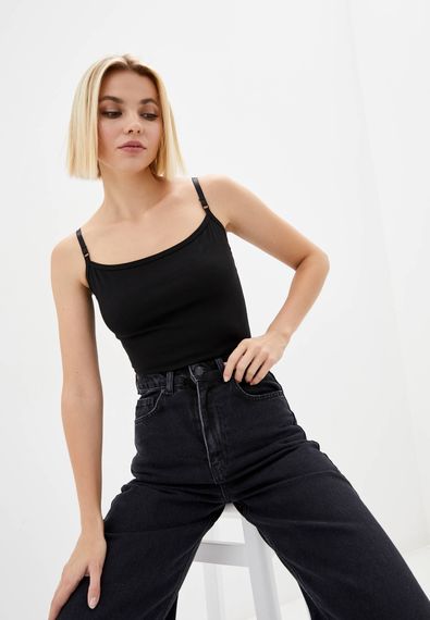 Боді жіноче на бретелях чорне, 2XL | Зображення 1