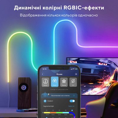 Светодиодная лента Govee Neon LED Strip Light 3м Білий (H61A03D1) - Топ Продаж! | Зображення 2