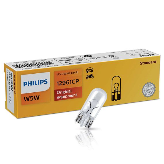 Указательная лампа накаливания PHILIPS 12961CP W5W 12V 5W W2,1X9,5d | Зображення 1