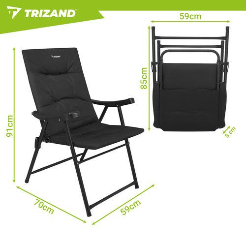 Кресло туристическое Trizand 27609 складное, высокая спинка, до 120 кг, 59×70×91 см | Зображення 2