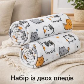 Плед флісовий Love You Веселі котики LY9107set2 150х200 см 2 шт