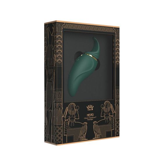 Вібратор 2в1 з язичком Zalo — Hero Jewel Green, кристал Swarovski | Зображення 8