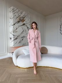 Велюровий довгий жіночий халат, Peach Fuzz
