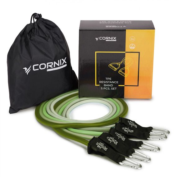 Набір трубчастих еспандерів Cornix 5 шт 4.5-13.6 кг XR-0255 | Зображення 6