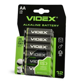 Батарейка лужна VIDEX LR6/AA 12шт BLISTER