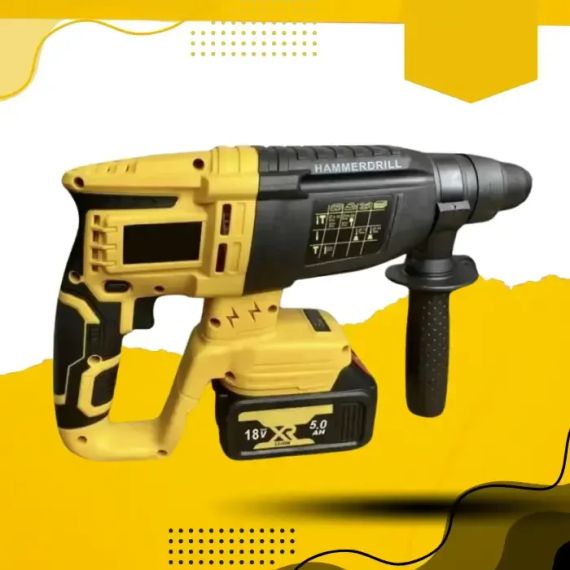Акумуляторний безщітковий перфоратор із двома акумуляторами 18V 5Ah в кейсі ударний PD2A-18-M2 | Зображення 3