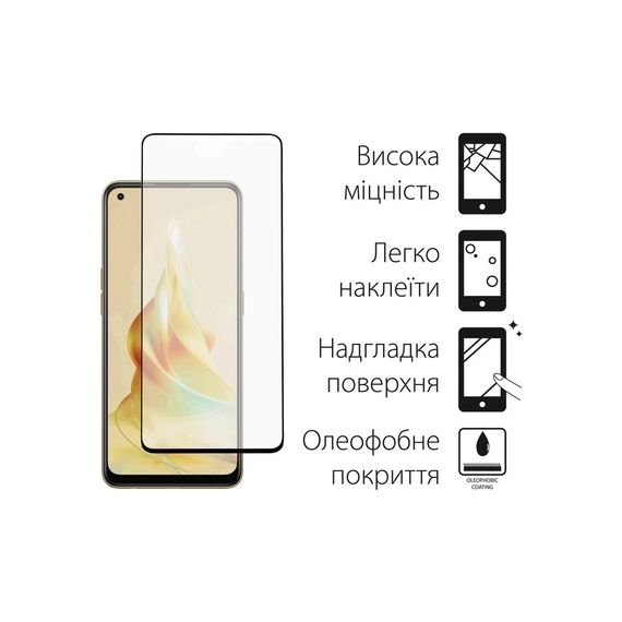Чохол до мобільного телефона Dengos Kit for OPPO Reno 8T case + glass (Black) (DG-KM-33) | Зображення 2