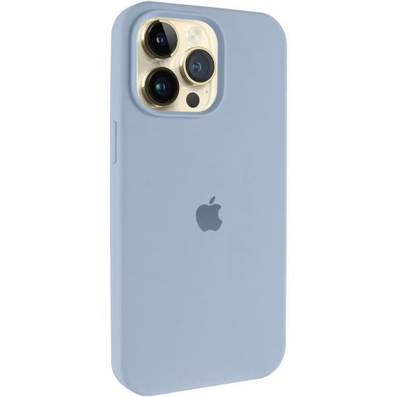 Чохол Silicone Case (AA) Logo with MagSafe для Apple iPhone 12 Pro / 12 (6.1") Бежевий / Desert Gold Блакитний / Lilac Blue