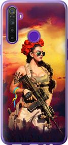 Чехол на Realme 6i Украинка с оружием "5316u-2059-17620"