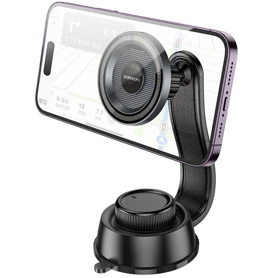 Автотримач Borofone BH123 Profit magnetic (center console) Black / Metal gray | Зображення 5