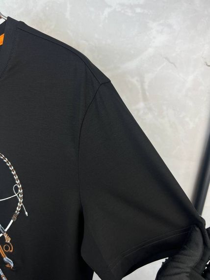 Футболка Hermes чорна з принтом f709 | Зображення 4