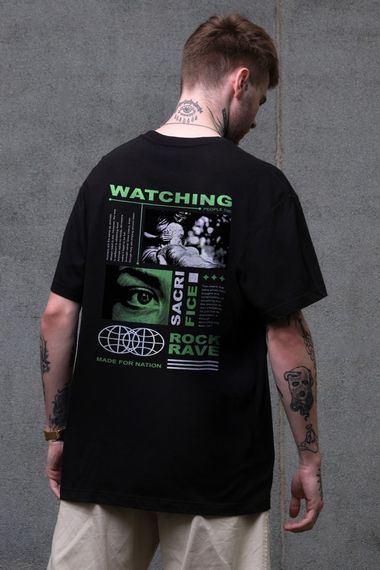 Оверсайз футболка з принтом Without Watching Black