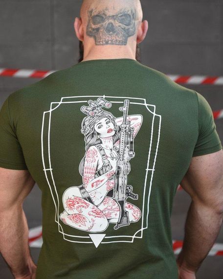 Тактична Бавовняна футболка NECRONIMICON хостер олива НП5203 | Зображення 3