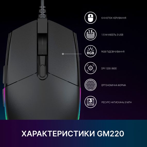 Мишка GamePro GM220 USB Black (GM220) | Зображення 7