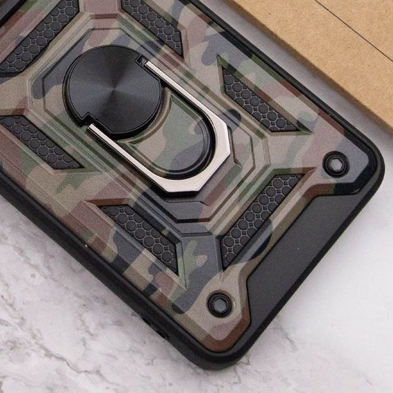 Ударопрочный чехол Camshield Serge Ring Camo для Samsung Galaxy A23 4G TPU+PC, Кольцо-держатель, Коричневый / Army Brown | Зображення 3