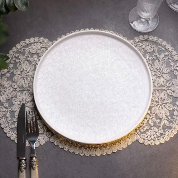 Тарілка порцелянова 25 см плоска біла HP-7-732 | Зображення 1