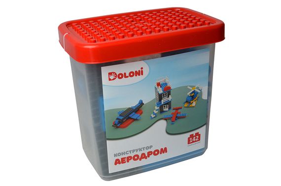 Конструктор блочний 013888/33 "Аеродром" 142 дет. в боксі DOLONI | Зображення 2