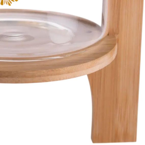 Лимонадница с краном на деревянной подставке 3.6 л стеклянная лимонадница диспенсер для напитков HP-34-17 | Зображення 6