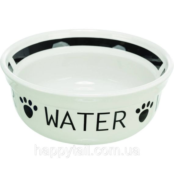 Миска Trixie Water керамическая для собак 0.25 диаметр 13 см бело-черная | Зображення 1