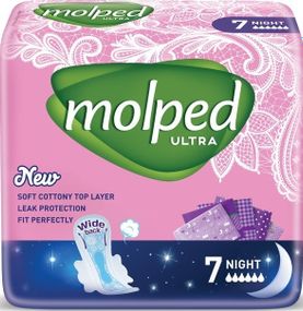 Гігієнічні прокладки Molped Ultra Night 6 крапель 7 шт.