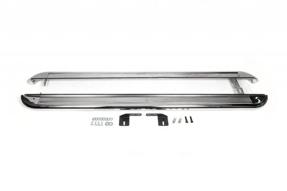 Боковые пороги Premium (2 шт, нерж) 42 мм, короткая база для Volkswagen T5 Caravelle 2004-2010 гг | Зображення 5