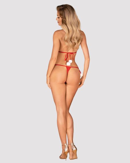 Комплект белья с помпонами Obsessive Bobble Girl, красный sexstyle | Зображення 1