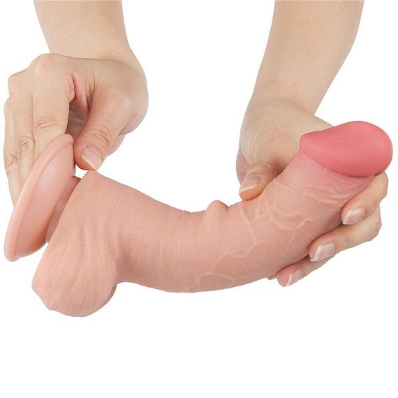 Фалоімітатор 8' Sliding Skin Dual Layer Dong Flesh Sex Aura | Зображення 5