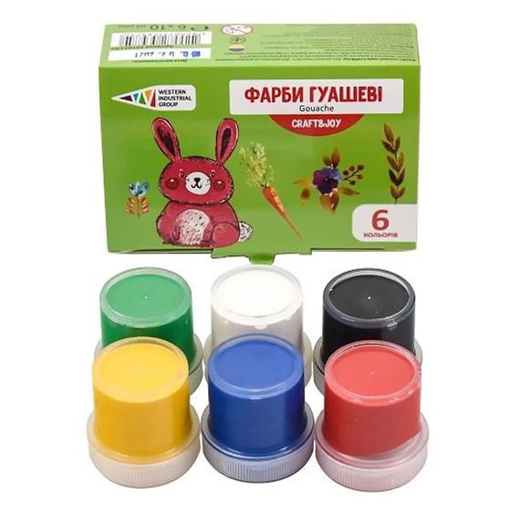 Детские гуашевые краски "Graft&Joy" 221031/Cr 6 цветов, по 10 мл | Зображення 1