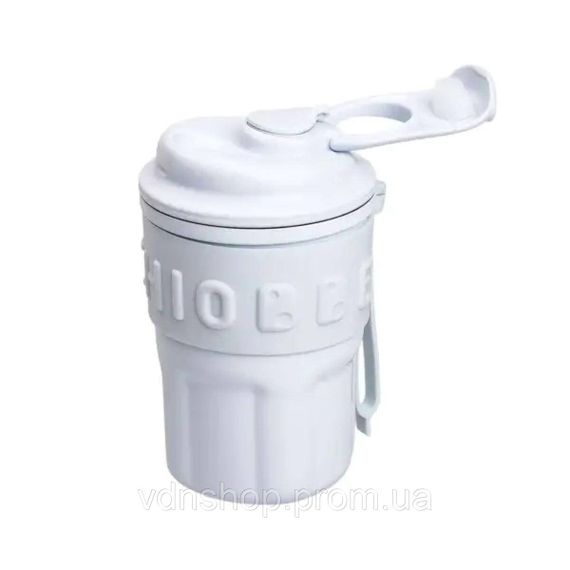 Термокружка Chiobbe с трубочкой и ремешком 450 мл голубая HP-14-18BL | Зображення 2