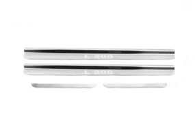 Накладки на пороги Carmos (4 шт, нерж) для Mitsubishi L200 2006-2015 рр