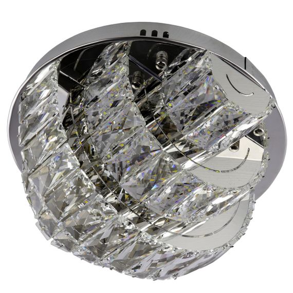 Люстра стельова кришталева LED з пультом 25679 Хром 19х35х35 см. | Зображення 5