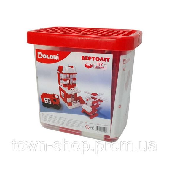 Конструктор "Вертолет" 013888/08 в пластиковом боксе, 117 деталей | Зображення 1