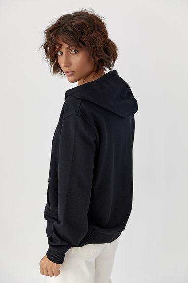 Жіноче худі на блискавці - чорний цвет, S (є розміри) | Зображення 1