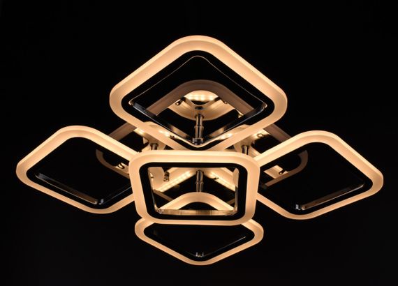 Люстра світлодіодна стельова LED світильник для квартири на стелю лед з пультом 26097 Хром 11х41х55 см. | Зображення 2